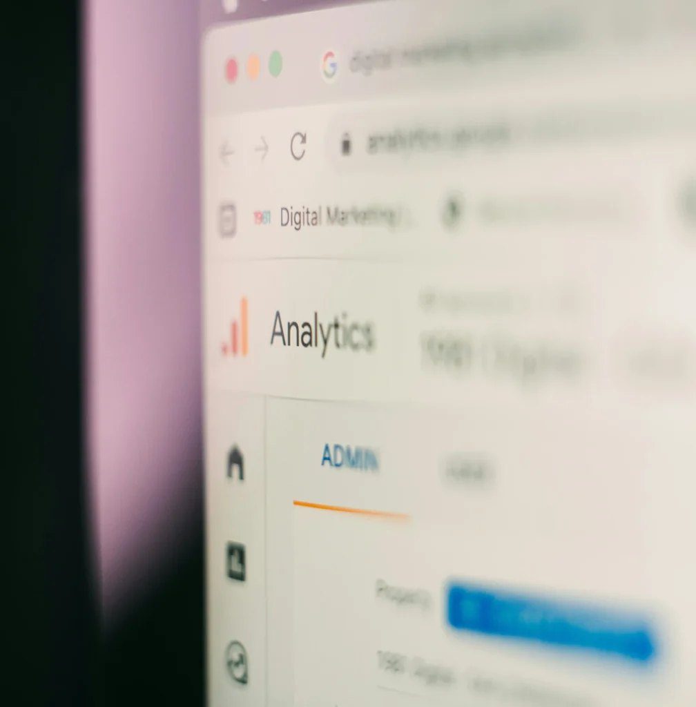 A laptop screen of an SEO analytics program