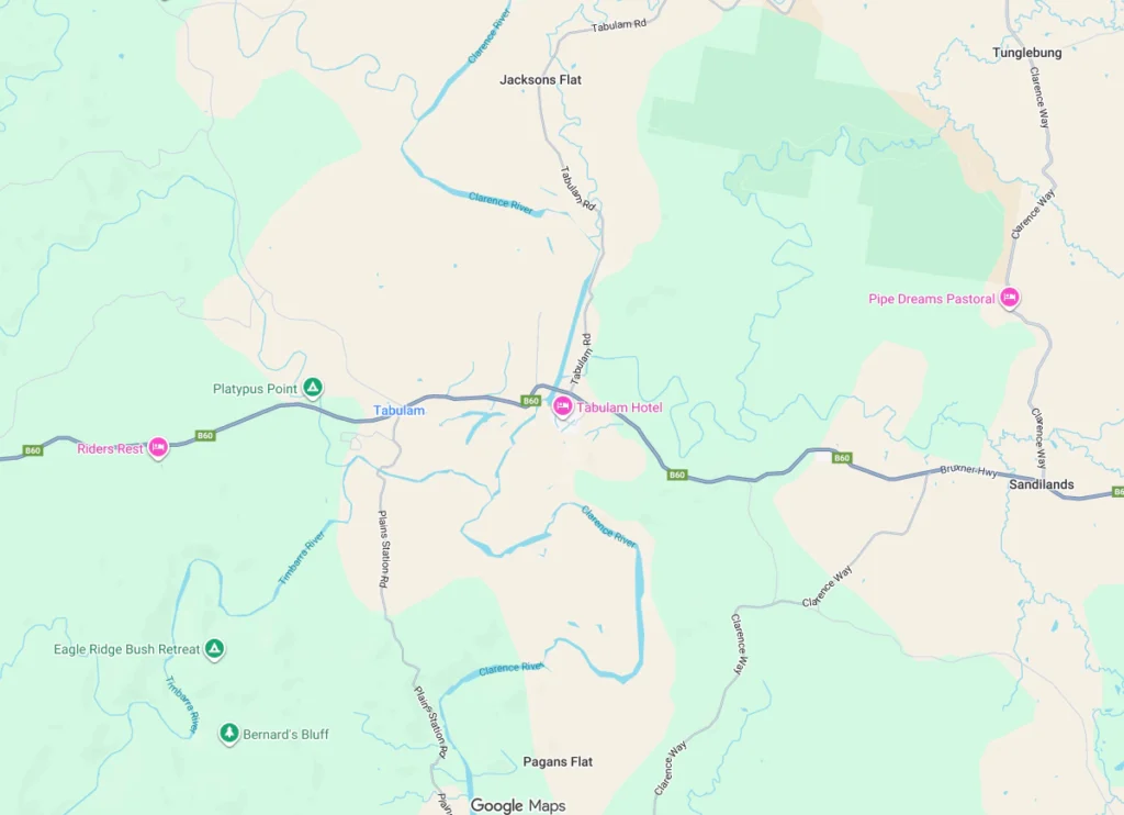 A map of Tabulam, NSW