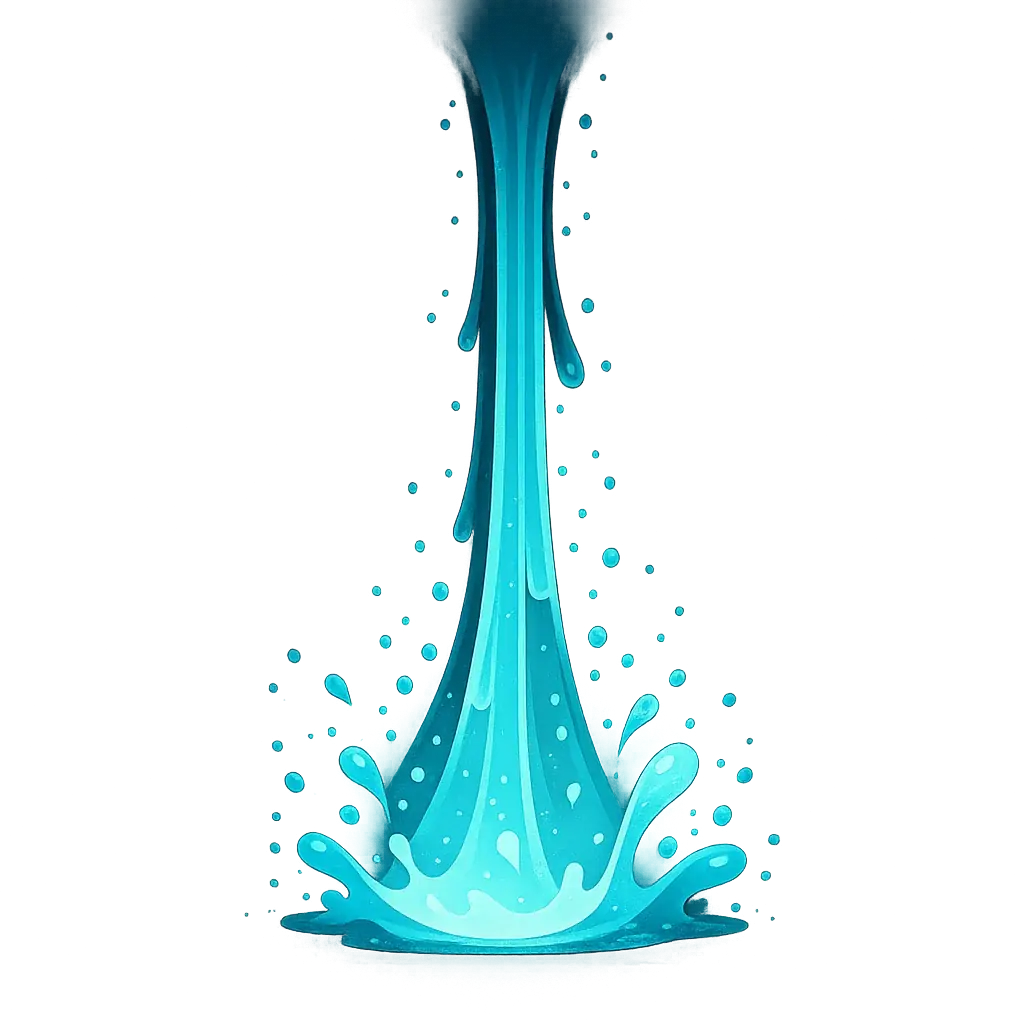 Artwork of downpour of water